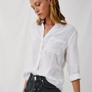 Rails Ellis Button-Down Shirt | White | Women’s XS